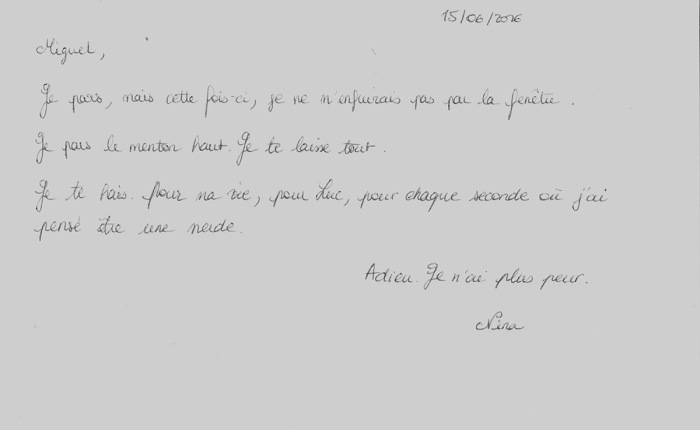 La Lettre (1), Juin 2016 – Miguel